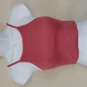 NWOT Ribbed Bib Style Cropped Cami